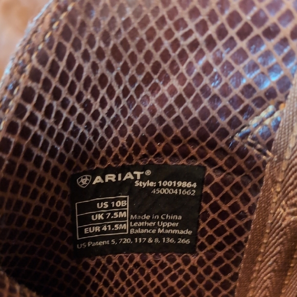 Ariat Brown Leather Western Heeled Boots - Picture 9 of 14